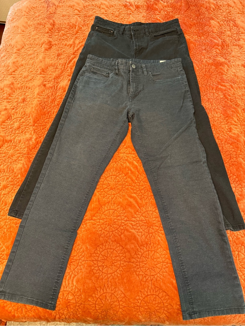English Laundry Men's Straight-Leg Pants in Dark Blue and Black (2 pair)